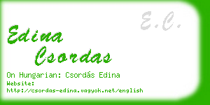 edina csordas business card